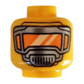 Lego NEW - Minifigure Head Pearl Dark Gray Mask with Orange Visor Pattern - ~ [Bright Light Orange]