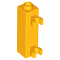 Lego NEW - Brick Modified 1 x 1 x 3 with 2 Clips (Vertical Grip) - Hollow St~ [Bright Light Orange]