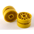 Lego NEW - Wheel 14mm D. x 9.9mm with Center Groove Fake Bolts and 6 Double Spokes~ [Pearl Gold]