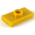 Lego NEW - Plate Modified 1 x 2 with 1 Stud with Groove and Bottom Stud Holder (Jumpe~ [Pearl Gold]