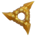 Lego Used - Minifigure Weapon Throwing Star (Shuriken) with Textured Grips~ [Pearl Gold]
