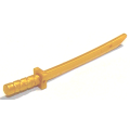 Lego Used - Minifigure Weapon Sword Shamshir/Katana (Square Guard) with CappedPommel~ [Pearl Gold]
