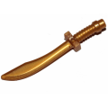 Lego NEW - Minifigure Weapon Sword Saber/Dao Curved Blade and Hilt with Bar End~ [Pearl Gold]