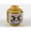 Lego NEW - Minifigure Head Balaclava with Light Nougat Face Black Arched Eyebrows,Wi~ [Pearl Gold]