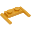 Lego NEW - Plate Modified 1 x 2 with Bar Handles - Flat Ends Low Attachment~ [Pearl Gold]
