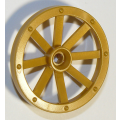 Lego Used - Wheel Wagon Large 33mm D. Hole Notched for Wheels Holder Pin~ [Pearl Gold]