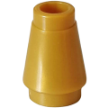 Lego NEW - Cone 1 x 1 with Top Groove~ [Pearl Gold]