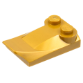 Lego NEW - Slope Curved 3 x 2 x 2/3 with 2 Studs Wing End~ [Pearl Gold]