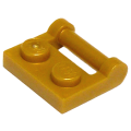 Lego NEW - Plate Modified 1 x 2 with Bar Handle on Side - Closed Ends~ [Pearl Gold]