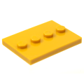 Lego NEW - Tile Modified 3 x 4 with 4 Studs in Center~ [Pearl Gold]