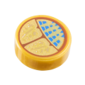 Lego NEW - Tile Round 1 x 1 with Gold Scarab of Ammit with Blue Spots Pattern~ [Pearl Gold]