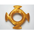 Lego Used - Ring 4 x 4 with 2 x 2 Hole and 4 Arrow Ends (Ninjago Spinner Crown)~ [Pearl Gold]