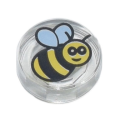 Lego NEW - Tile Round 1 x 1 with Black and Yellow Bee Pattern~ [Trans-Clear]