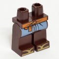 Lego NEW - Hips and Legs with Medium Nougat Sash Sand Blue Coattails and Dark TanZor~ [Dark Brown]