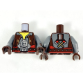 Lego NEW - Torso Vest Dark Bluish Gray Shirt Silver Minifigure Skull Pattern / Dark B~ [Dark Brown]