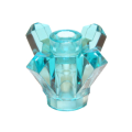 Lego Used - Rock 1 x 1 Crystal 4 Point (Brick Round 1 x 1 with 4 Upward Fins / ~ [Trans-Light Blue]