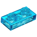 Lego Used - Plate 1 x 2~ [Trans-Light Blue]