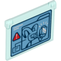 Lego NEW - Glass for Window 1 x 4 x 3 - Opening with Loki with Tesseract On Vid~ [Trans-Light Blue]