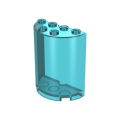 Lego Used - Cylinder Half 2 x 4 x 4~ [Trans-Light Blue]