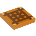 Lego NEW - Tile 2 x 2 with Groove with Dark Brown Minecraft Crafting Table Grid Pa~ [Medium Nougat]