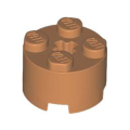 Lego NEW - Brick Round 2 x 2 with Axle Hole~ [Medium Nougat]