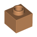 Lego NEW - Brick Modified 1 x 1 x 2/3 with Open Stud~ [Medium Nougat]