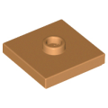 Lego NEW - Plate Modified 2 x 2 with Groove and 1 Stud in Center (Jumper)~ [Medium Nougat]