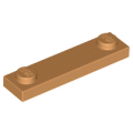 Lego NEW - Plate Modified 1 x 4 with 2 Studs without Groove~ [Medium Nougat]