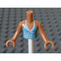 Lego Used - Torso Mini Doll Girl Medium Azure Halter Top Pattern Medium Nougat Arm~ [Medium Nougat]