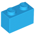 Lego Used - Brick 1 x 2~ [Dark Azure]
