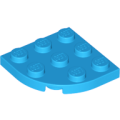 Lego NEW - Plate Round Corner 3 x 3~ [Dark Azure]