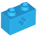 Lego NEW - Technic Brick 1 x 2 with Axle Hole~ [Dark Azure]