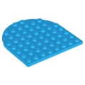 Lego NEW - Plate Round 8 x 8 Rounded End~ [Dark Azure]