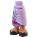 Lego NEW - Mini Doll Hips and Skirt Long with Molded Medium Nougat Legs and Printed Bla~ [Lavender]