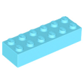Lego Used - Brick 2 x 6~ [Medium Azure]