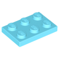 Lego Used - Plate 2 x 3~ [Medium Azure]