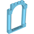 Lego NEW - Door Frame 1 x 6 x 7 Arched with Notches and Rounded Pillars~ [Medium Azure]