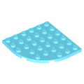 Lego Used - Plate Round Corner 6 x 6~ [Medium Azure]