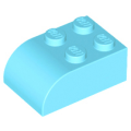 Lego NEW - Slope Curved 3 x 2 with 4 Studs~ [Medium Azure]