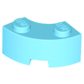 Lego NEW - Brick Round Corner 2 x 2 Macaroni with Stud Notch and Reinforced Undersi~ [Medium Azure]