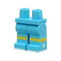 Lego NEW - Hips and Legs with Yellow Knees White Soles and Sports Mountain Logo on~ [Medium Azure]