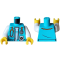 Lego NEW - Torso Open Jacket with Silver and Orange Stethoscope over White Shirt wi~ [Medium Azure]