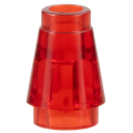 Lego NEW - Cone 1 x 1 with Top Groove~ [Trans-Red]