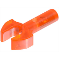 Lego Used - Bar 1L with Clip Mechanical Claw - Cut Edges and Hole on Side~ [Trans-Neon Orange]
