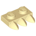 Lego NEW - Plate Modified 1 x 2 with 3 Teeth~ [Tan]
