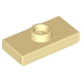Lego NEW - Plate Modified 1 x 2 with 1 Stud with Groove and Bottom Stud Holder(Jumper)~ [Tan]