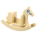 Lego NEW - Minifigure Utensil Rocking Horse with Black Eyes and Blue Bridle Pattern~ [Tan]
