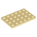 Lego Used - Plate 4 x 6~ [Tan]