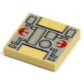 Lego Used - Tile 2 x 2 with Groove with SW Rebel Mechanical Pattern~ [Tan]