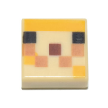 Lego NEW - Tile 1 x 1 with Groove with Pixelated Black Bright Light Orange Medium Nougat,an~ [Tan]